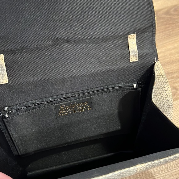 SALDANA Genuine Reptile Clutch With Detachable Strap 80’s Vibes No Callouts - Picture 4 of 6